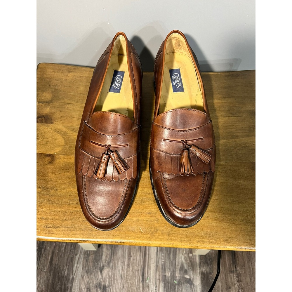 Chaps Men's Dress‎ Shoes Brown Leather Tassel Dress Size 10.5 M